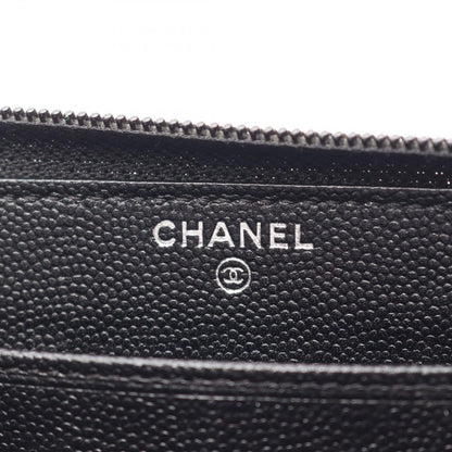 Chanel Round Wallet CC Logo Black Caviar Leather — view 4