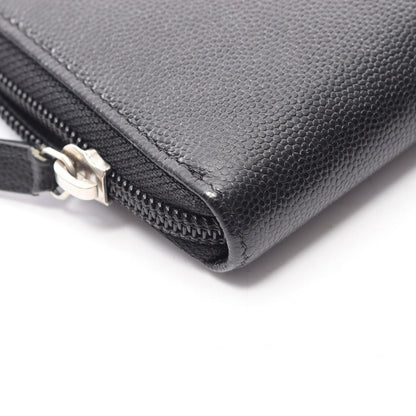 Chanel Round Wallet CC Logo Black Caviar Leather — view 9