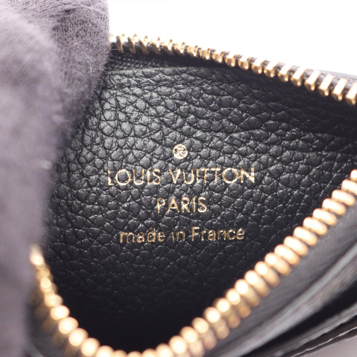 Louis Vuitton Coin Case Card Holder Flora Monogram Empreinte Noir Leather — view 4