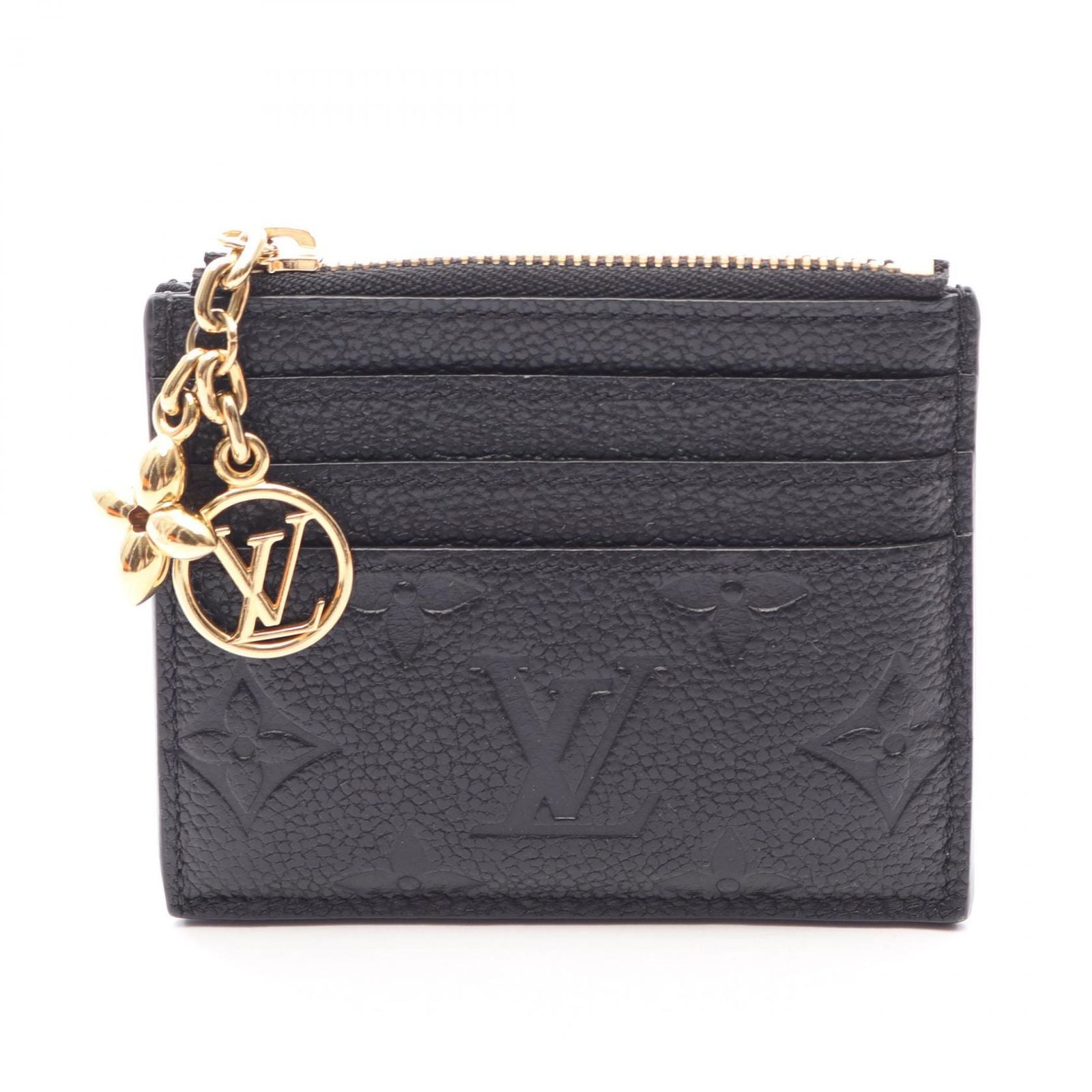 Louis Vuitton Coin Case Card Holder Flora Monogram Empreinte Noir Leather