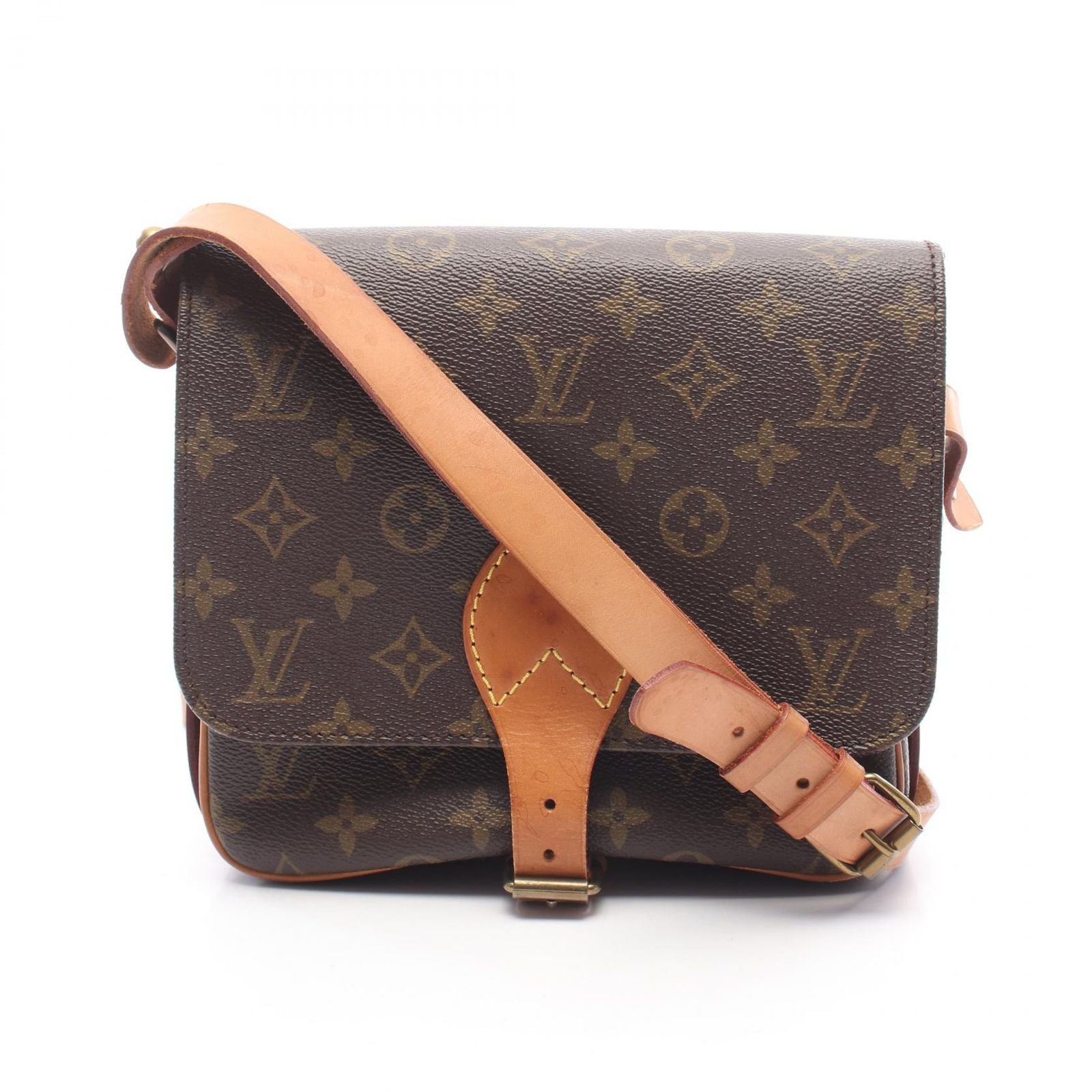 Louis Vuitton Shoulder Bag Cartouchiere Monogram Canvas Leather