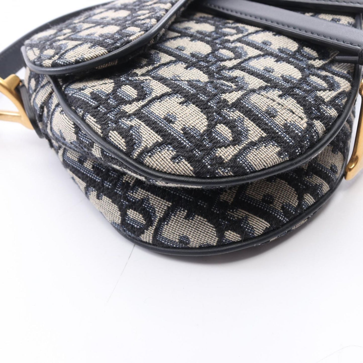 Dior Handbag Saddle Oblique 2-Way Navy Canvas Leather Bag Mini — view 5
