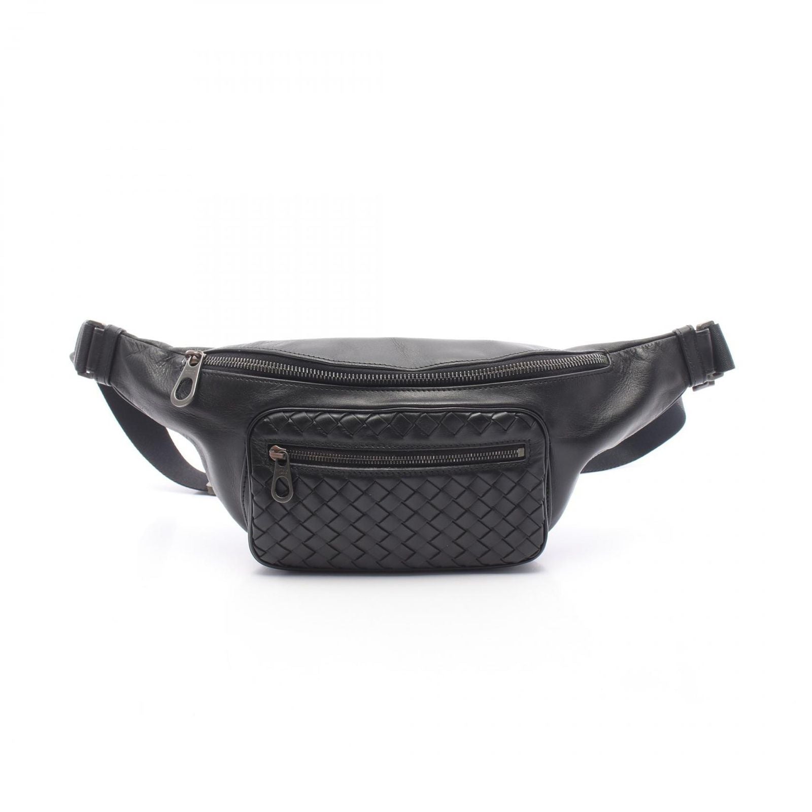 Bottega Veneta Waist Bag Intrecciato Black Leather