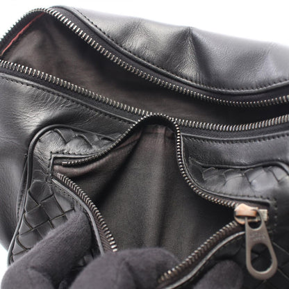 Bottega Veneta Waist Bag Intrecciato Black Leather — view 9