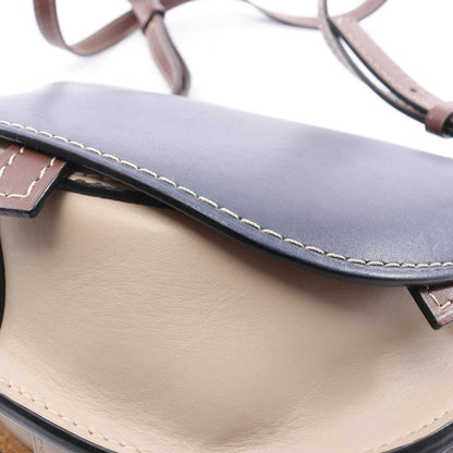 Loewe Shoulder Bag Gate Small Navy Off White Leather — view 5