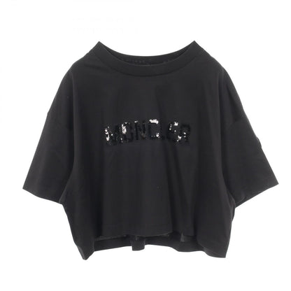 Moncler Short Sleeve T-Shirt Sequin Logo Cropped Cotton