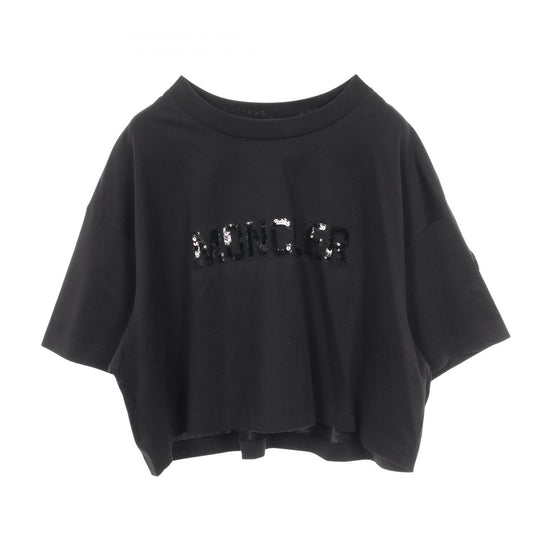 Moncler Short Sleeve T-Shirt Sequin Logo Cropped Cotton