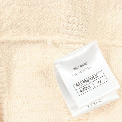 Chanel Dress CC Logo Button White Wool Knit — view 6