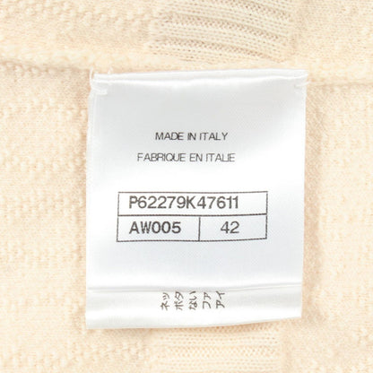 Chanel Dress CC Logo Button White Wool Knit — view 5