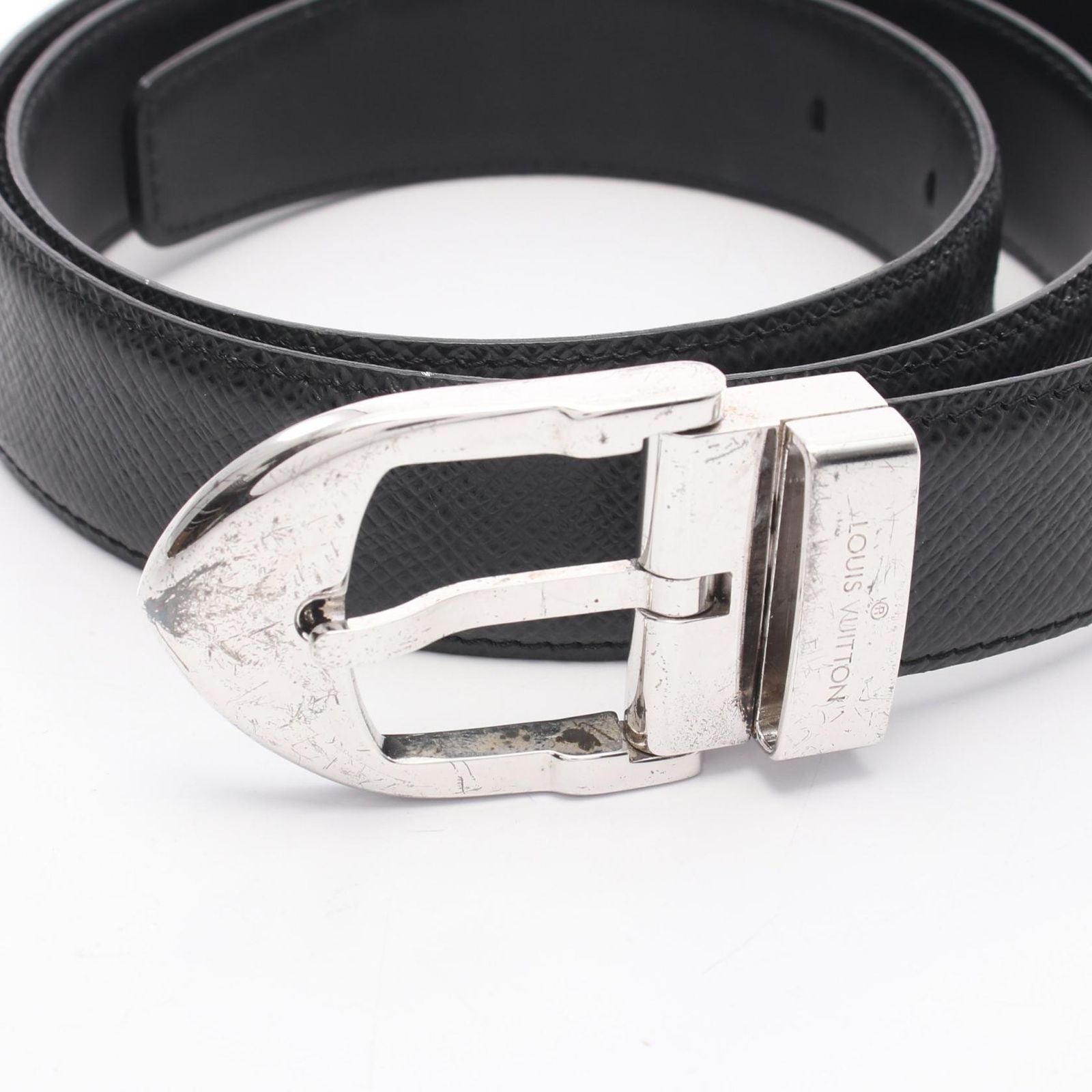 Louis Vuitton Belt Ceinture Classic Taiga Ardoise Black Leather — view 2