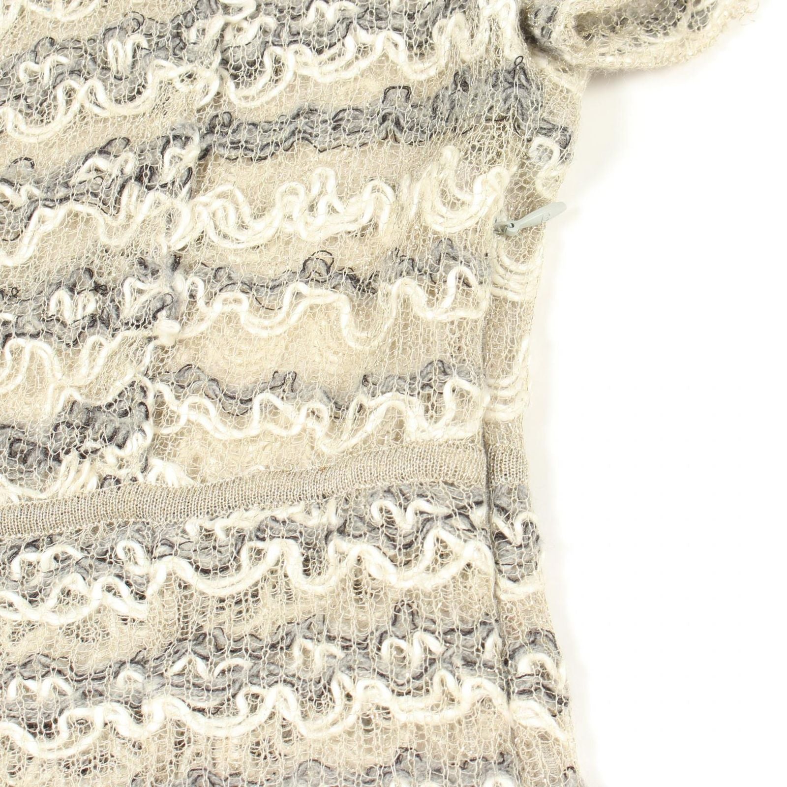Chanel Dress CC Logo Button Short Sleeve White Fabric Cotton Knit — view 5