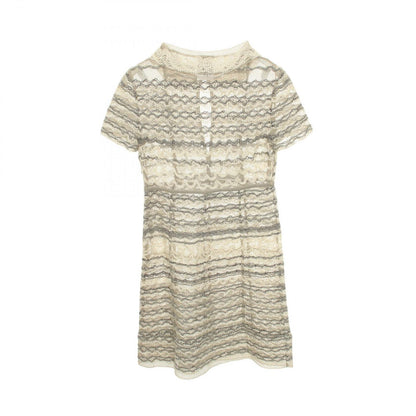 Chanel Dress CC Logo Button Short Sleeve White Fabric Cotton Knit — view 2