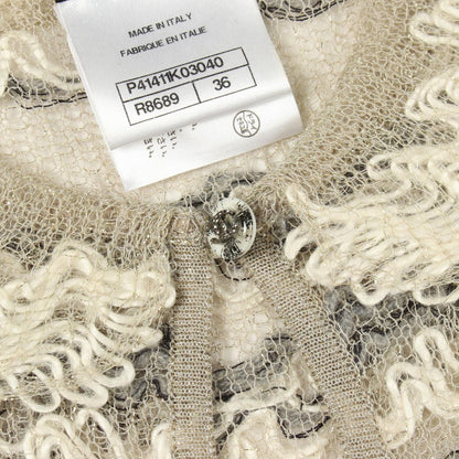 Chanel Dress CC Logo Button Short Sleeve White Fabric Cotton Knit — view 7