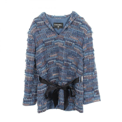 Chanel Tweed Pullover Blue Cotton Top Sweater