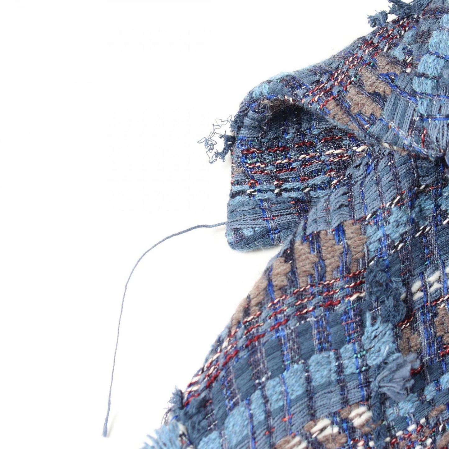 Chanel Tweed Pullover Blue Cotton Top Sweater — view 6