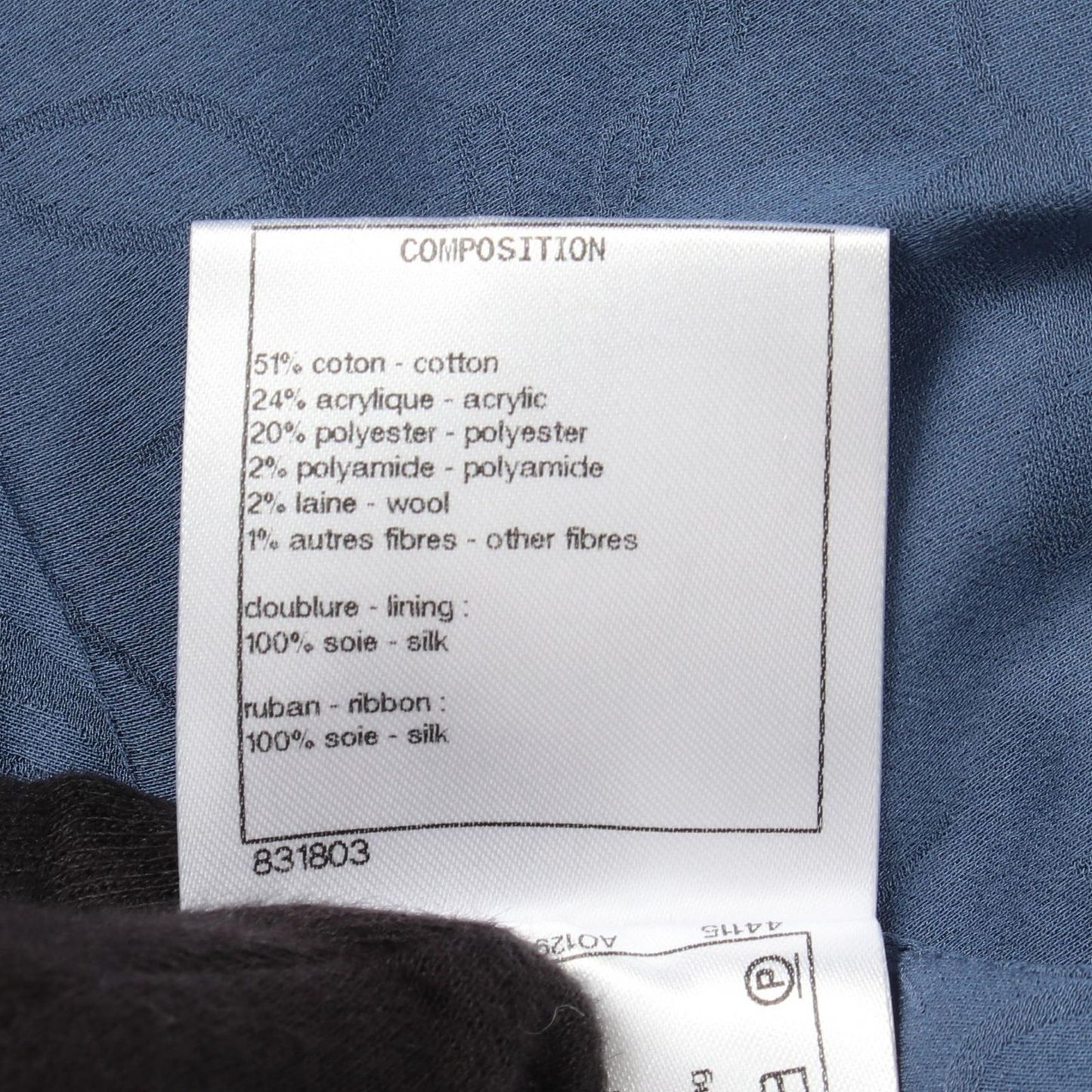 Chanel Tweed Pullover Blue Cotton Top Sweater — view 4