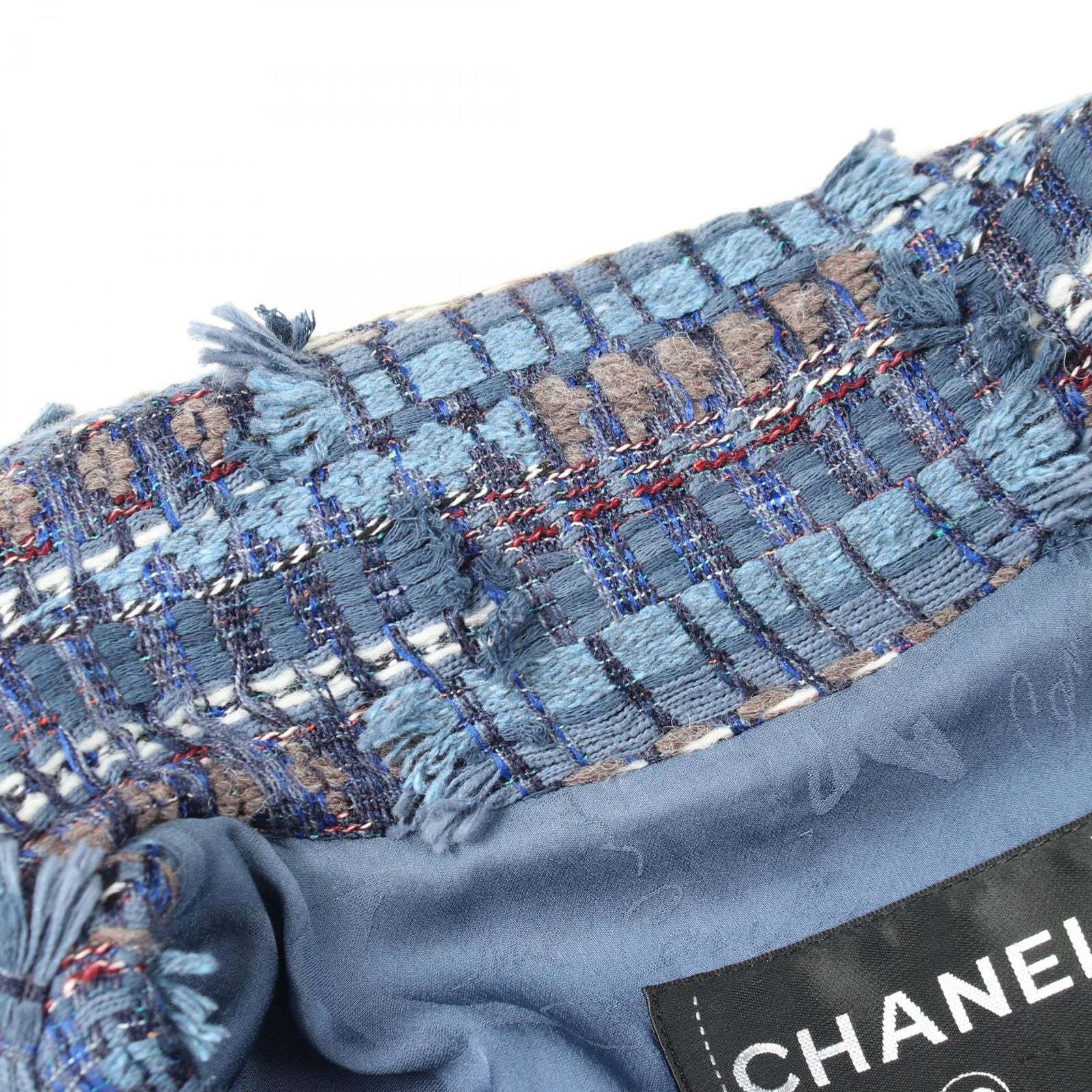 Chanel Tweed Pullover Blue Cotton Top Sweater — view 8