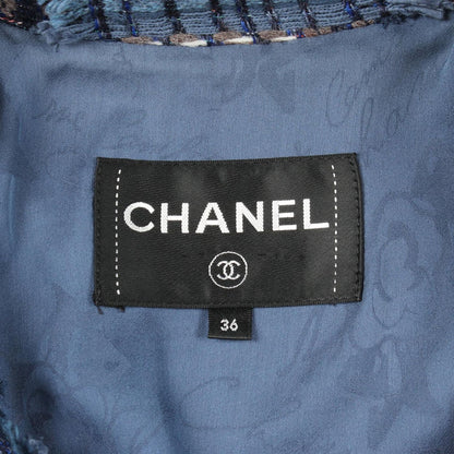 Chanel Tweed Pullover Blue Cotton Top Sweater — view 3