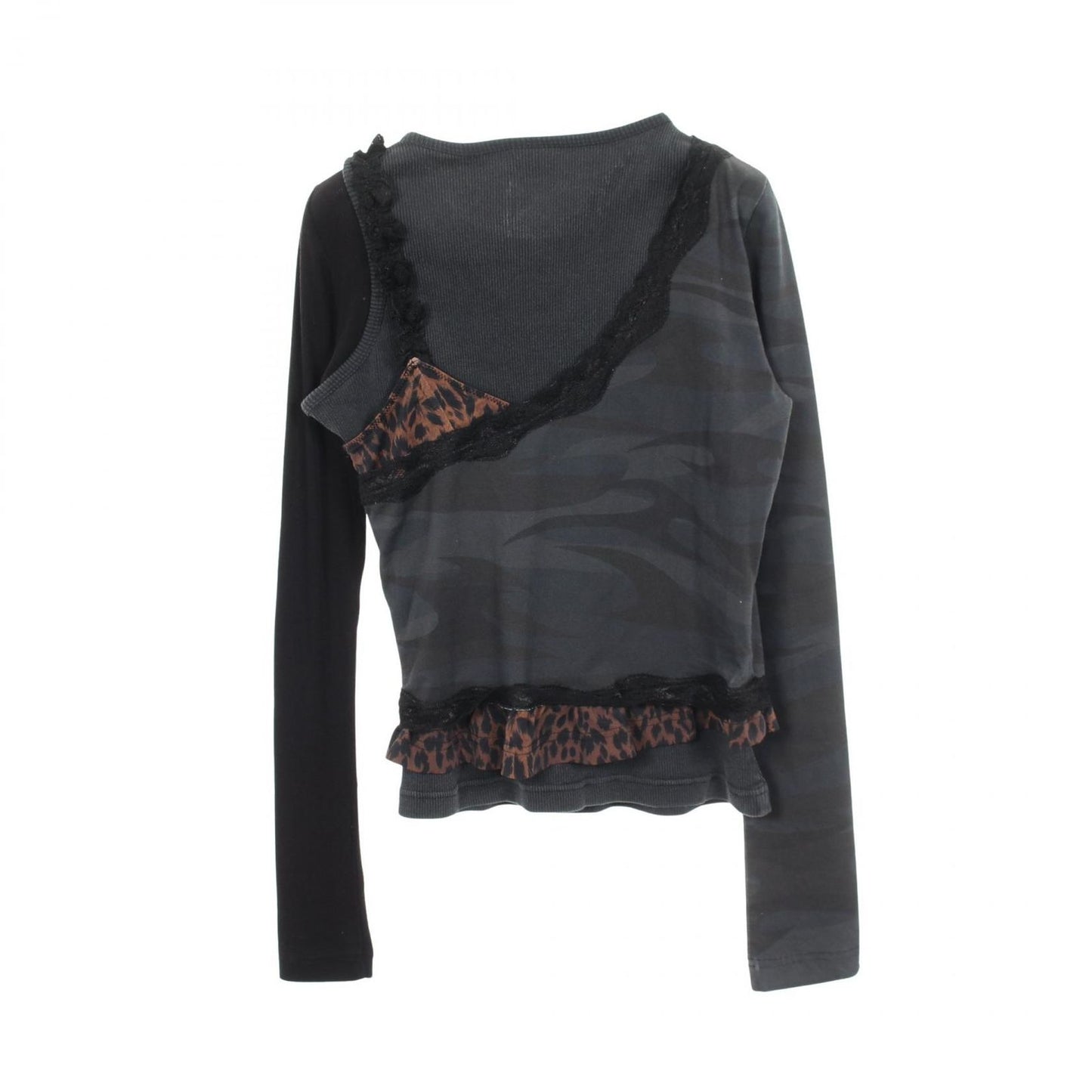 Balenciaga Top Camouflage Leopard Docking Long Sleeve Cotton — view 2