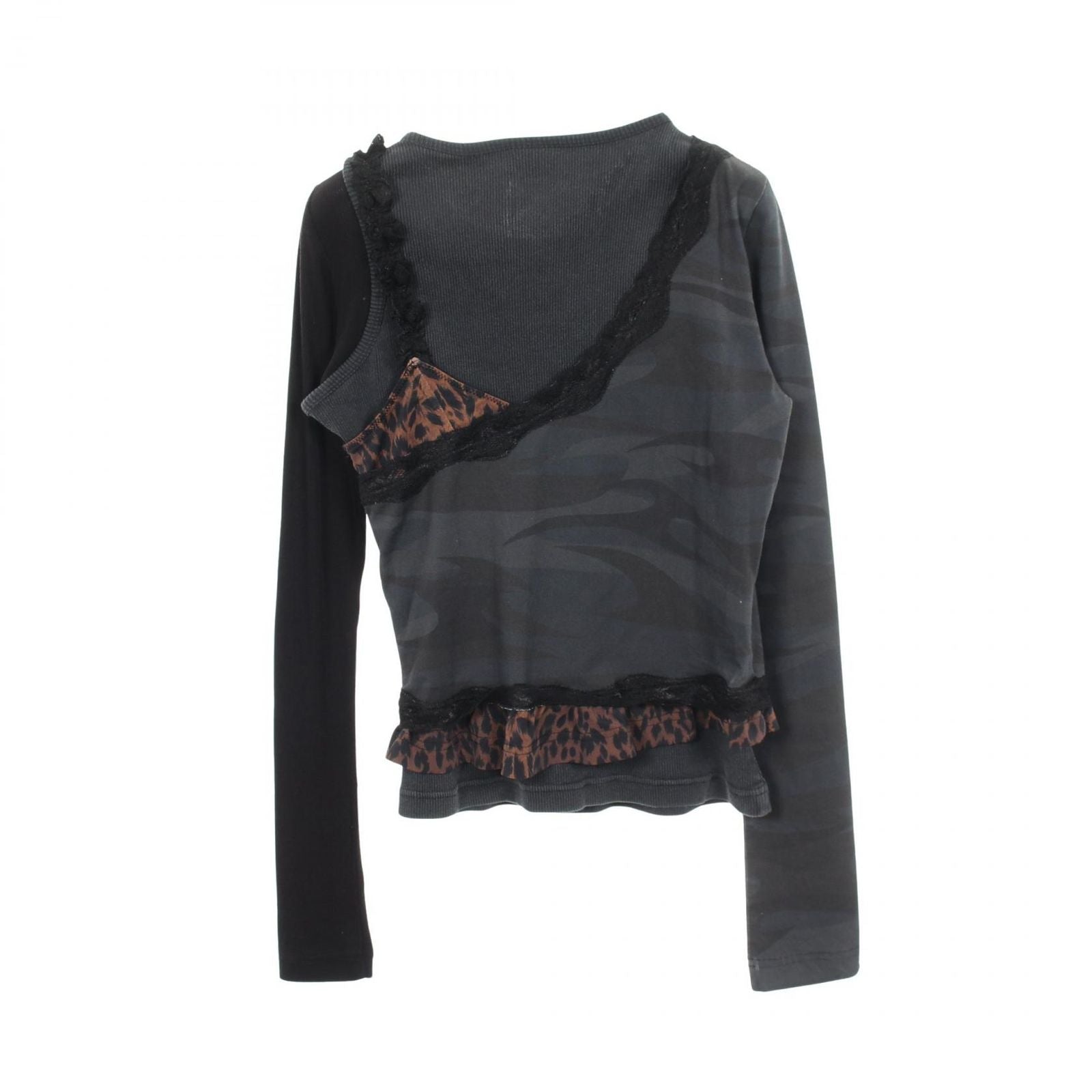 Balenciaga Top Camouflage Leopard Docking Long Sleeve Cotton — view 2