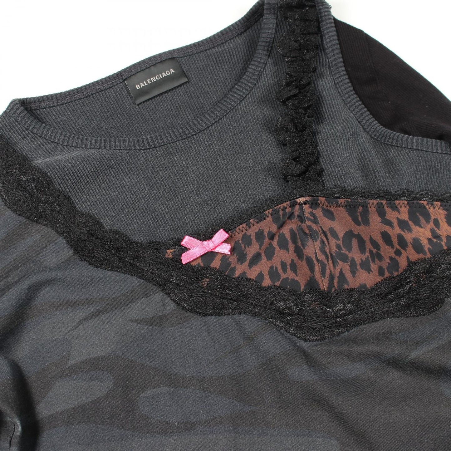 Balenciaga Top Camouflage Leopard Docking Long Sleeve Cotton — view 9