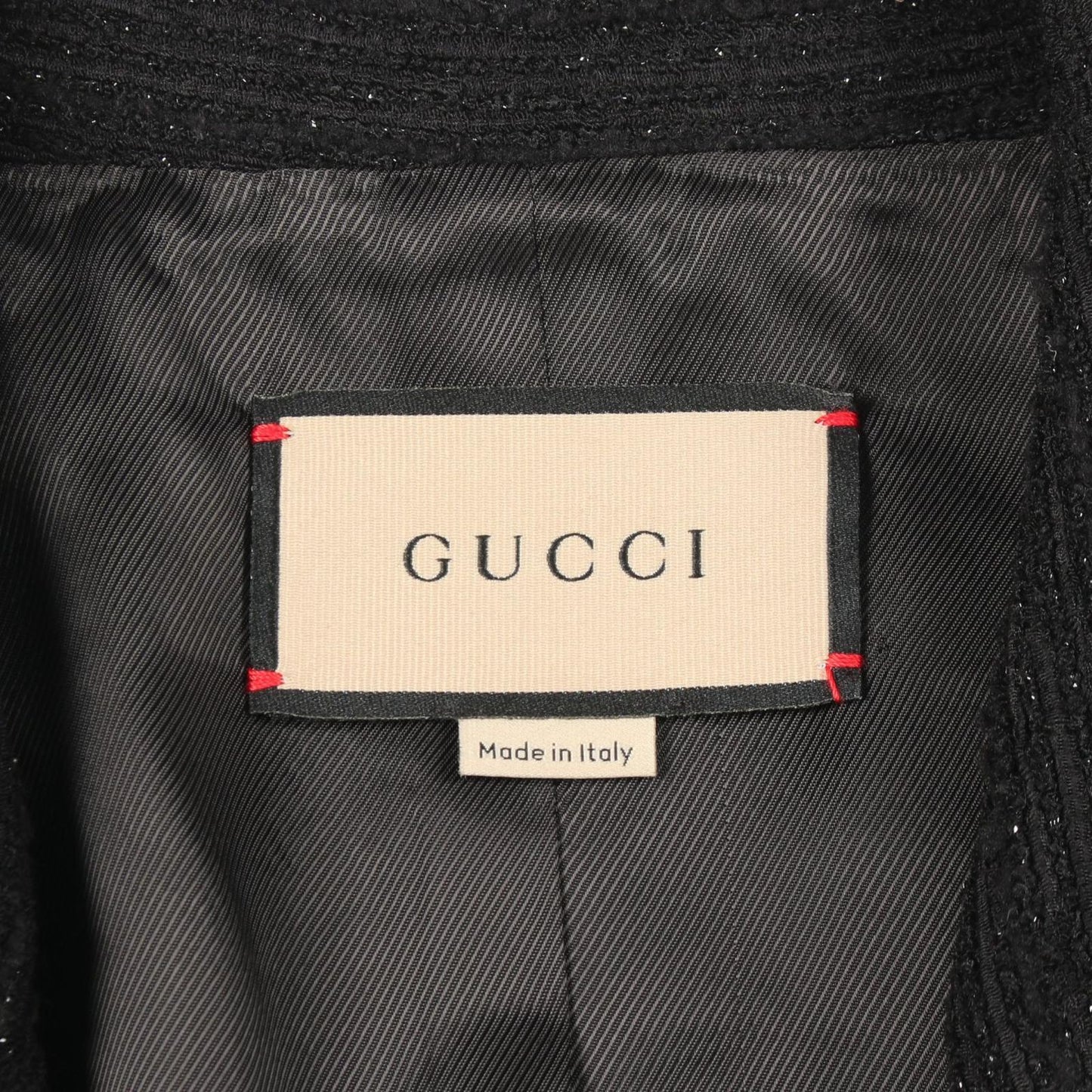 Gucci Double Breasted Tweed Black Jacket — view 3