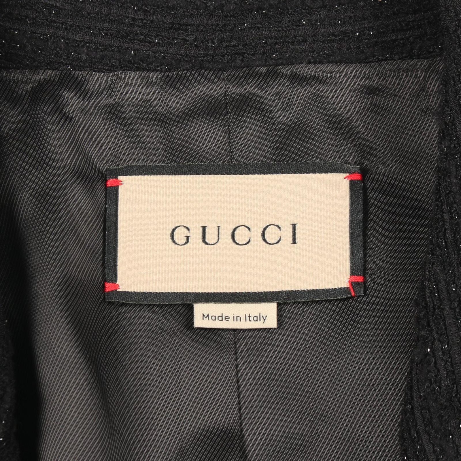 Gucci Double Breasted Tweed Black Jacket — view 3