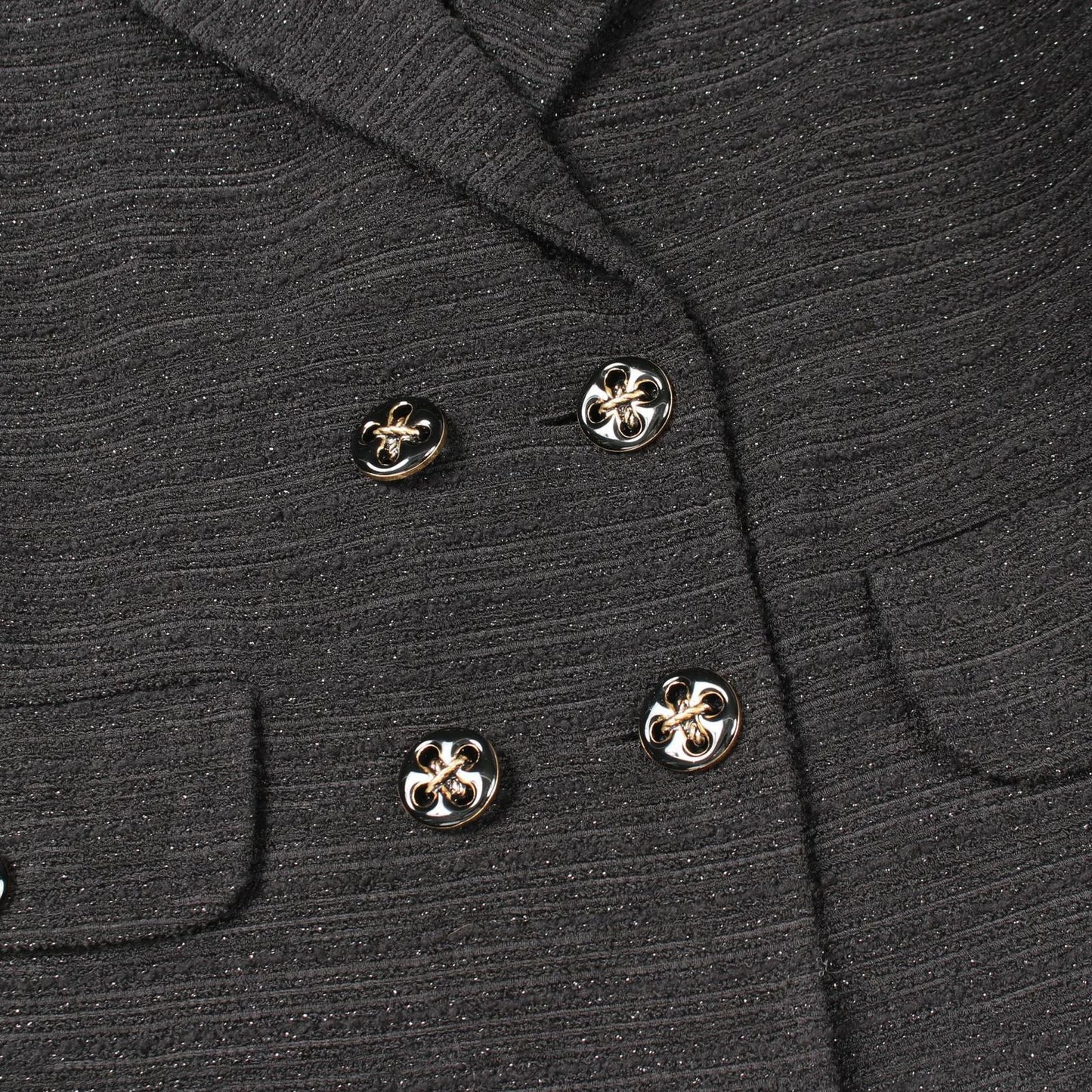 Gucci Double Breasted Tweed Black Jacket — view 7