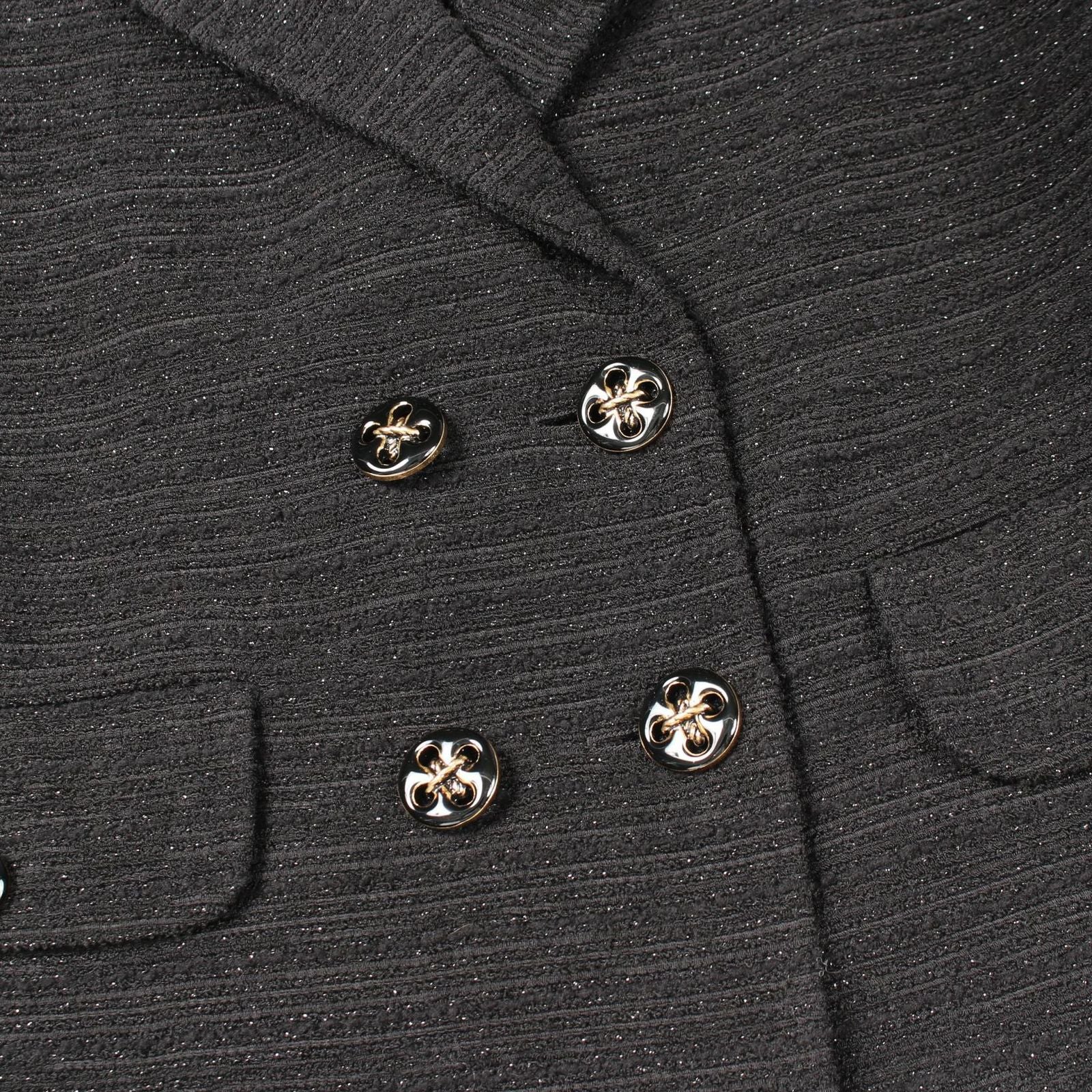 Gucci Double Breasted Tweed Black Jacket — view 7