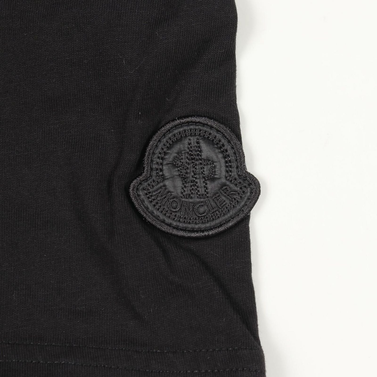 Moncler Short Sleeve T-Shirt Logo Rhinestone Crew Neck Cotton — view 6