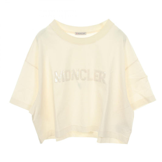 Moncler Short Sleeve T-Shirt Sequin Logo Cropped Cotton