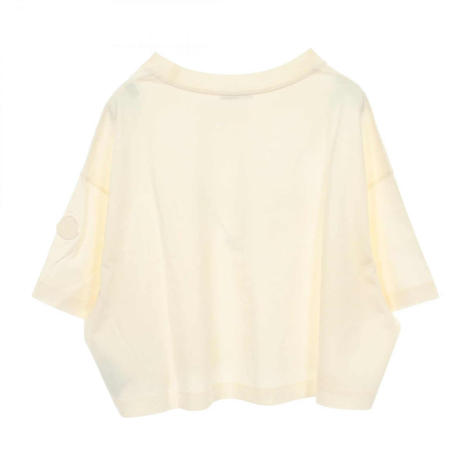Moncler Short Sleeve T-Shirt Sequin Logo Cropped Cotton — view 2
