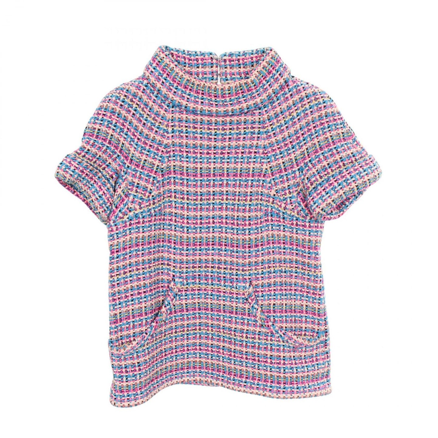 Chanel CC Logo Tweed Pink Cotton