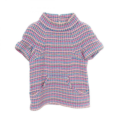 Chanel CC Logo Tweed Pink Cotton