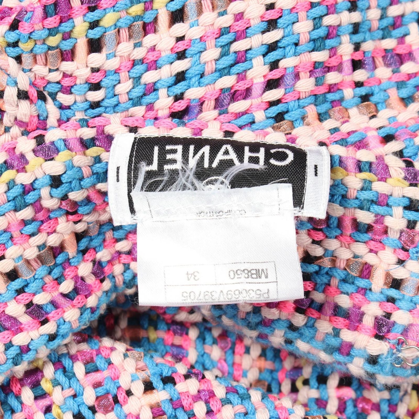 Chanel CC Logo Tweed Pink Cotton — view 8