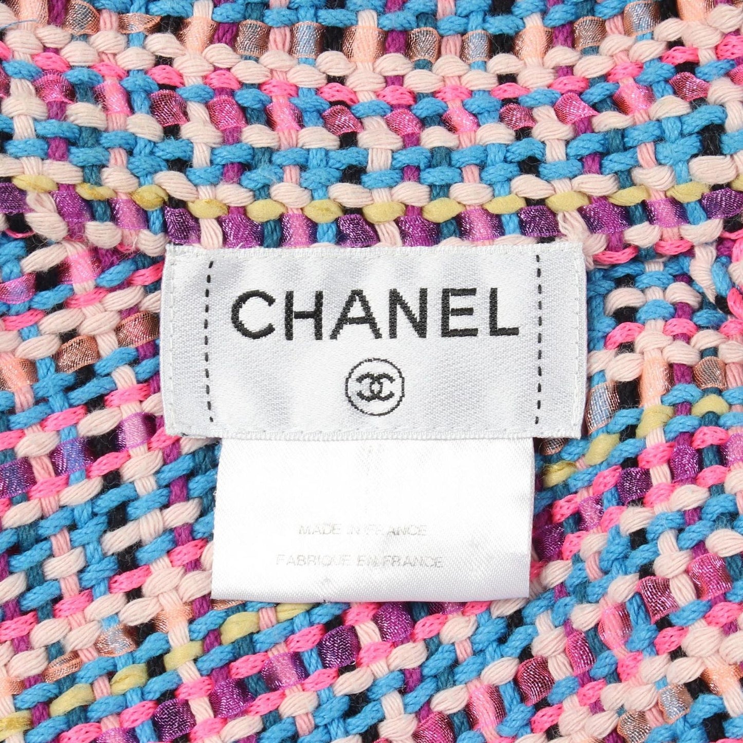 Chanel CC Logo Tweed Pink Cotton — view 3