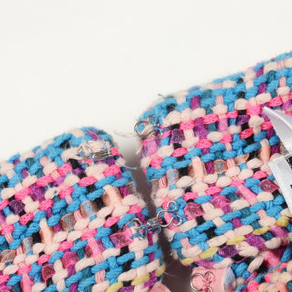 Chanel CC Logo Tweed Pink Cotton — view 6