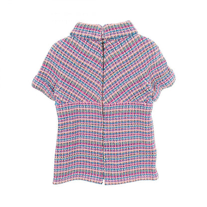 Chanel CC Logo Tweed Pink Cotton — view 2