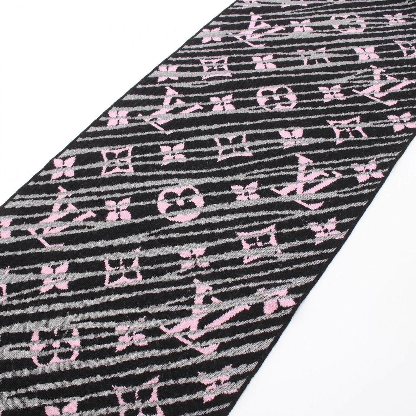Louis Vuitton Scarf Echarpe Epi Storm Monogram Light Purple Wool Epi — view 4