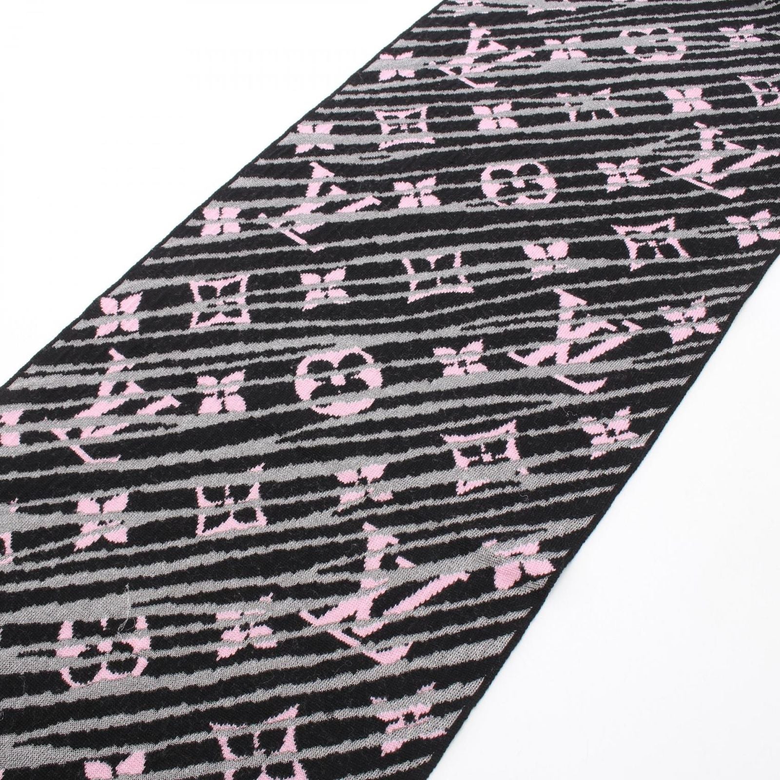 Louis Vuitton Scarf Echarpe Epi Storm Monogram Light Purple Wool Epi — view 4
