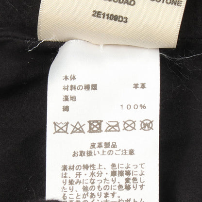 Hermes Series Button Hooded Gilet Brown Leather Coat Vest — view 5