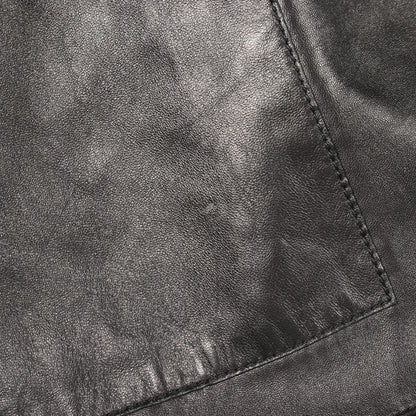 Hermes Series Button Hooded Gilet Brown Leather Coat Vest — view 7