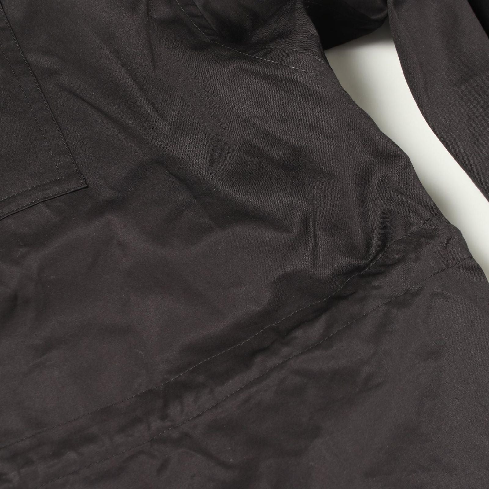 Hermes Blouse Zip Up Ruffle Shirt Black Cotton Jacket — view 6