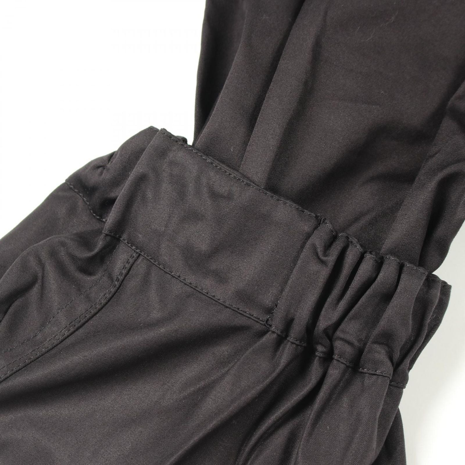 Hermes Blouse Zip Up Ruffle Shirt Black Cotton Jacket — view 5