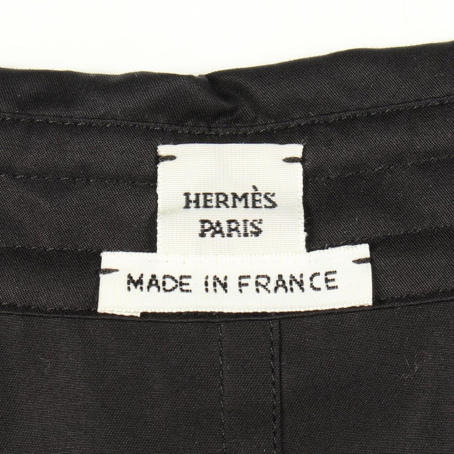 Hermes Blouse Zip Up Ruffle Shirt Black Cotton Jacket — view 3