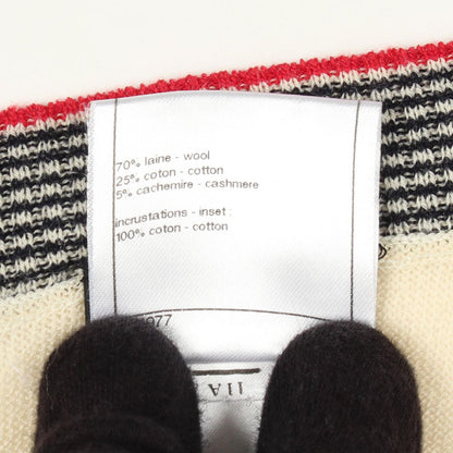 Chanel Knit CC Logo Striped Neck Wool Cotton Sweater — view 4