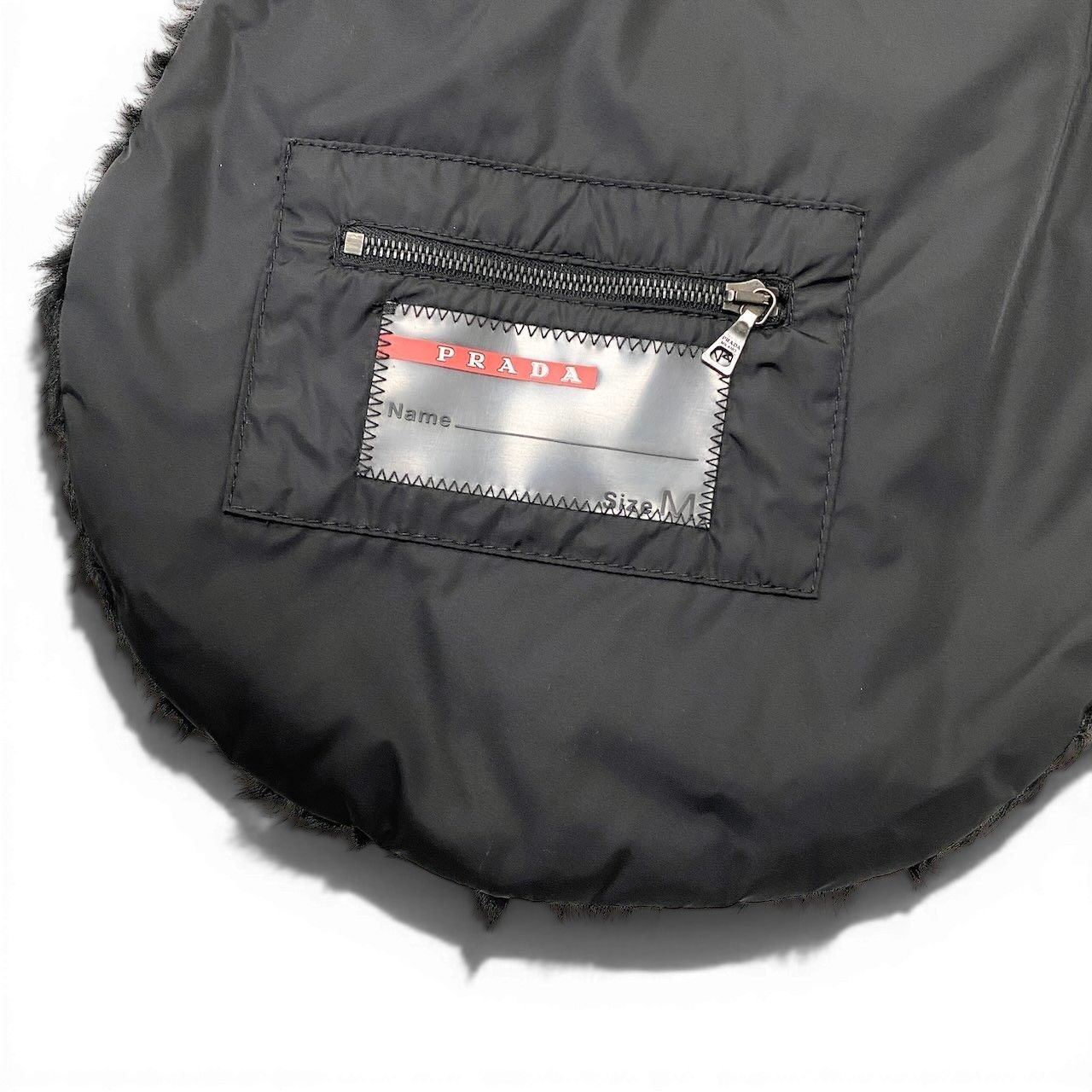 Prada Prda Calgum Lamb Pocono Fur Poncho Large Shawl Black Scarf — view 9