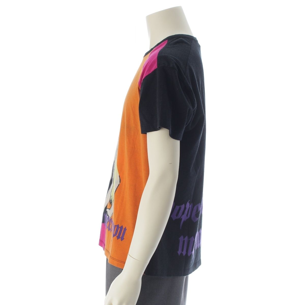 Versace Donatella Graphic Print Short Sleeve T-Shirt Top Orange Black 56 — view 3