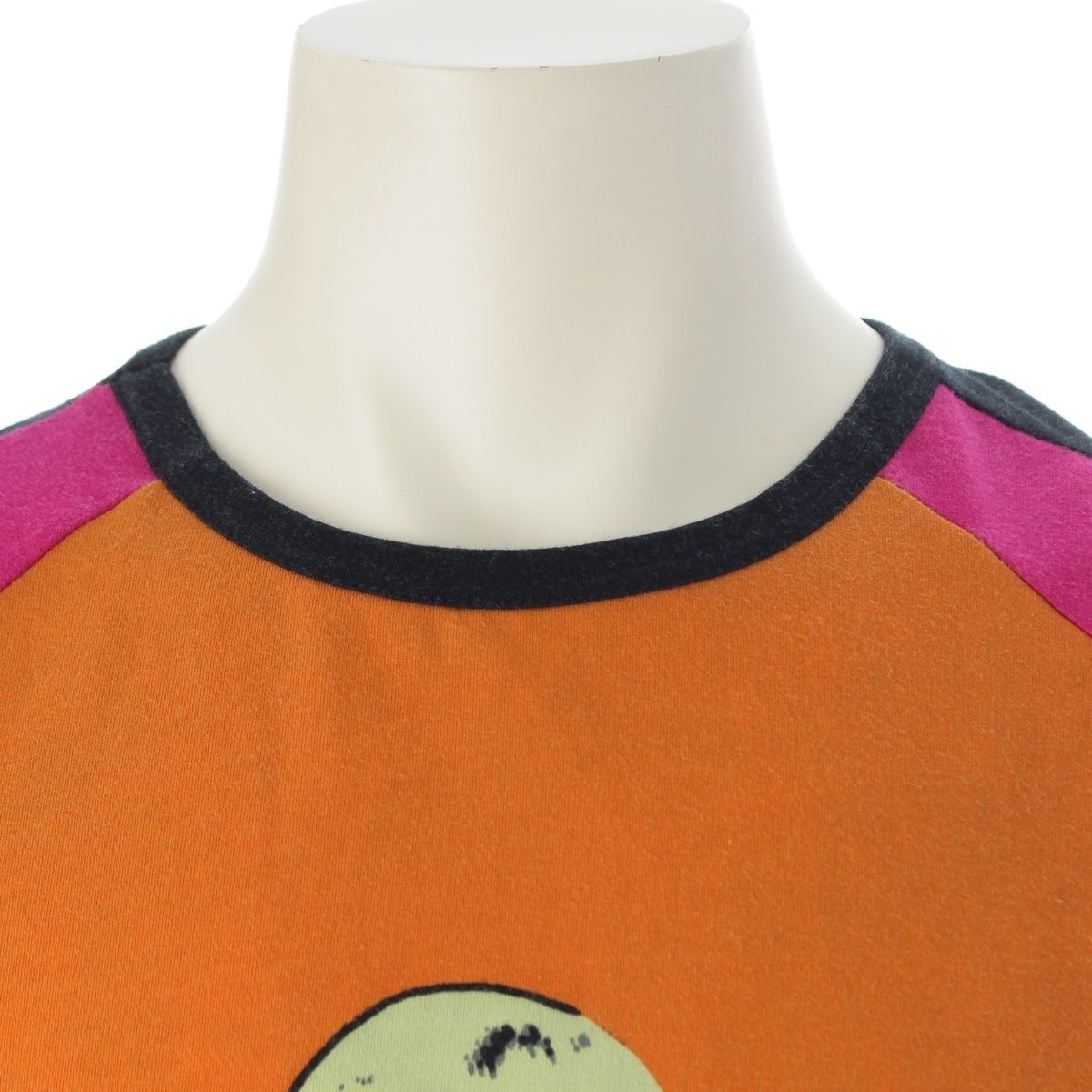 Versace Donatella Graphic Print Short Sleeve T-Shirt Top Orange Black 56 — view 5