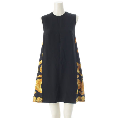Versace Barocco Sleeveless Mini Dress Black Yellow 36